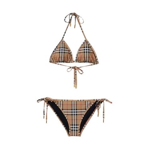 Burberry Vintage Check Triangle Bikini Archive Beige 80090081