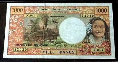 French Pacific Territories Mille 1000 Francs 1996 Tahiti New Caledonia