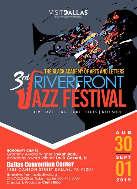 The 3rd Annual Riverfront Jazz Festival In Dallas Tx Aug 30th