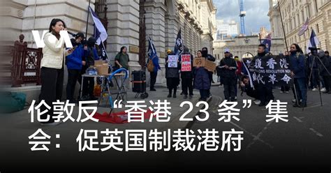 伦敦反“香港23条”集会：促英国制裁港府