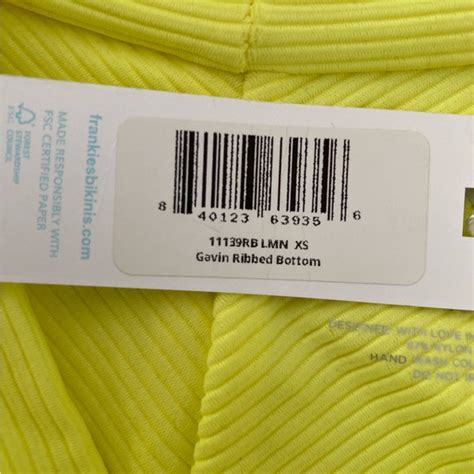 Frankie S Bikinis Swim Frankies Bikinis Gavin Ribbed Swimsuit Bikini Lemon Yellow Xs Nwt