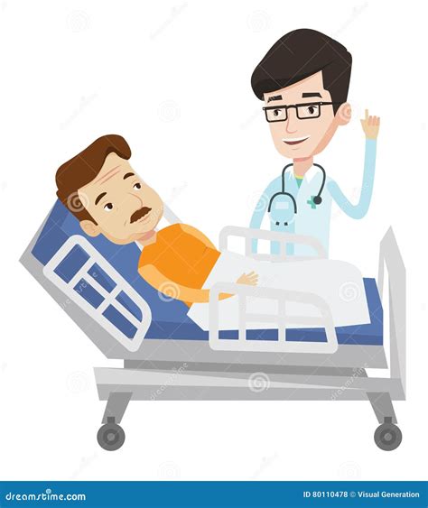 Doctor Visiting Patient Vector Illustration Stock Vector