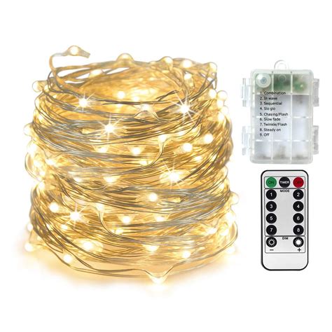 Homeleo 10M 100LED Battery Powered LED String Lights w/Remote Mini Tiny ...