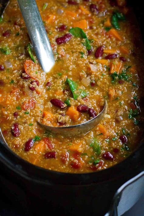 Slow Cooker Quinoa Bean Soup Healthy Soup Recipes For Winter