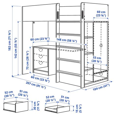 SmÅstad Loft Bed White Bluewith Desk With 4 Drawers 39542638 Ikea