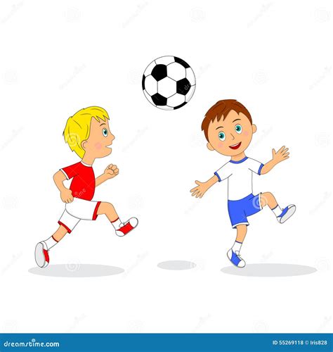 Dois Meninos Que Jogam O Futebol Ilustração do Vetor Ilustração de