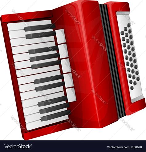 Red Accordion Royalty Free Vector Image VectorStock