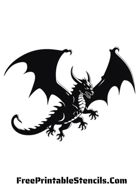 Free Printable Dragon Stencils And Silhouettes