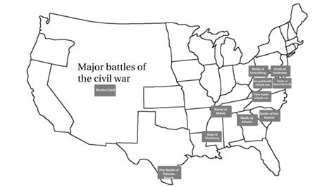 Map Of The Civil War Battles By Mariana Giraldo On Prezi