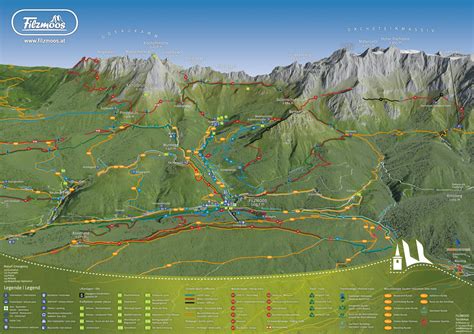 3D Panoramakarte Wandern Biken Trails TVB Filzmoos TOURISVIS