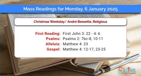 Daily Mass Readings For Monday January Catholic Gallery