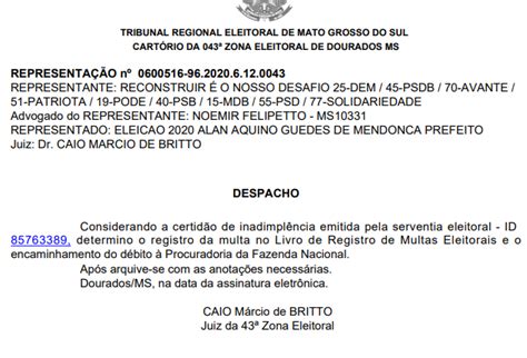 Condenado Alan Guedes Não Paga Multa Por Propaganda Eleitoral