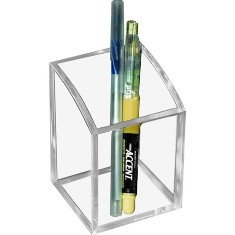 Kantek Clear Acrylic Pen Holder 275 Inch X 275 Inch X 4 Inch