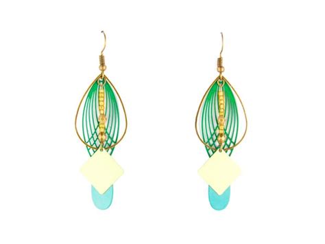 Boucles D Oreilles Art D Co Bronzes Et Cama Eu De Verts Ciewenn Bijoux