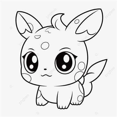 Dessin De Pokemon Chien Pages Mignon Bébé Contour Croquis Vecteur PNG