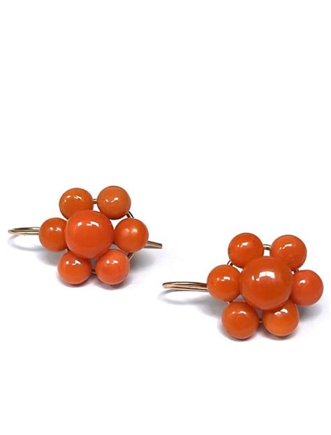 Carats Or Jaune Boucles D Oreilles Corail Catawiki