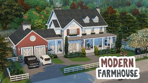 Modern Farmhouse || The Sims 4 Family Home: Speed Build in 2022 ...