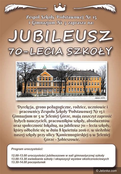 Wielki Jubileusz Szko Y W Sobieszowie Ju Dzisiaj Jelonka