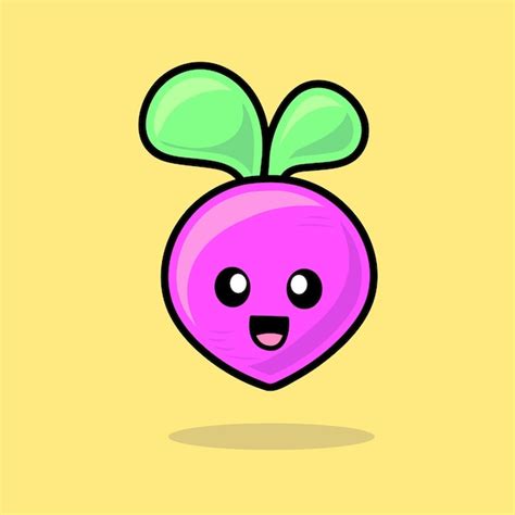 Premium Vector Beetroot Cute Food Character Vector Illustration Art