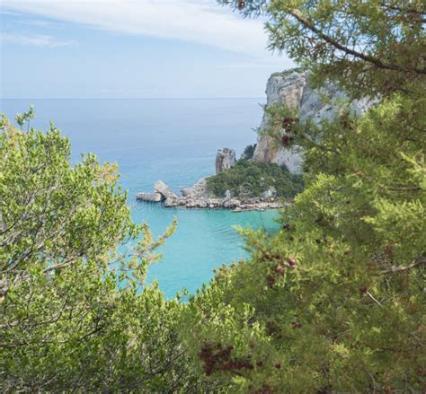 Aerial View Of Cala Luna Beach Near Cala Gonone Gulf Of Orosei