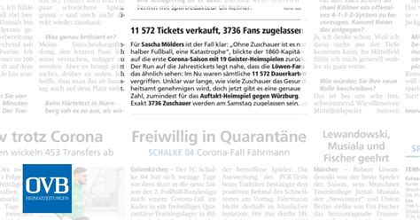 Tickets Verkauft Fans Zugelassen Ovb Heimatzeitungen