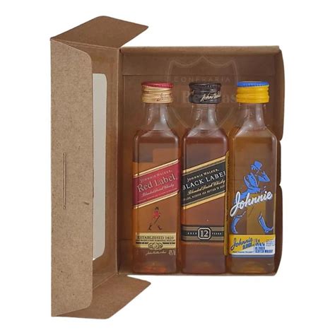 Kit Johnnie Walker Black Label Red Label E Blonde 3x50ml Confraria Sul Bebidas