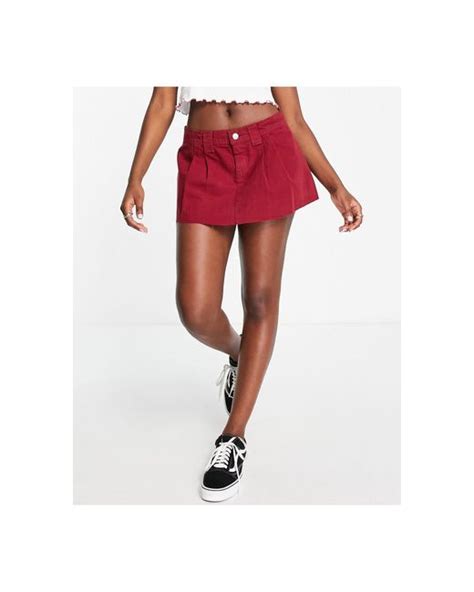 Asos Micro Mini Skirt In Red Lyst