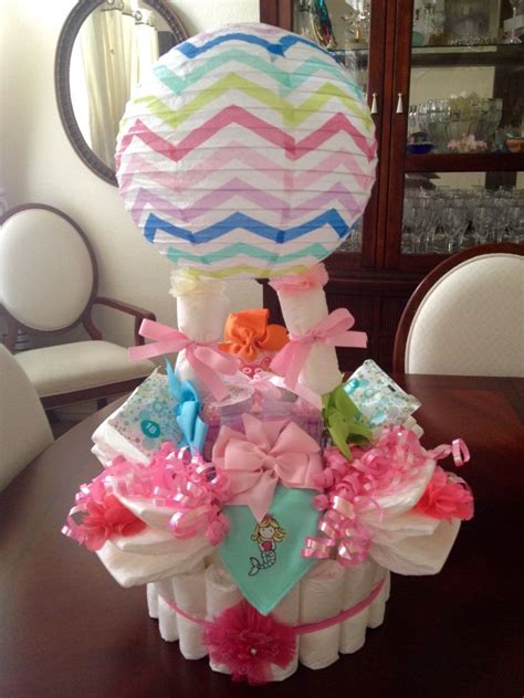 Hot Air Balloon Diaper Cake Balloons Baby Shower Gender Reveal Diaper Cake
