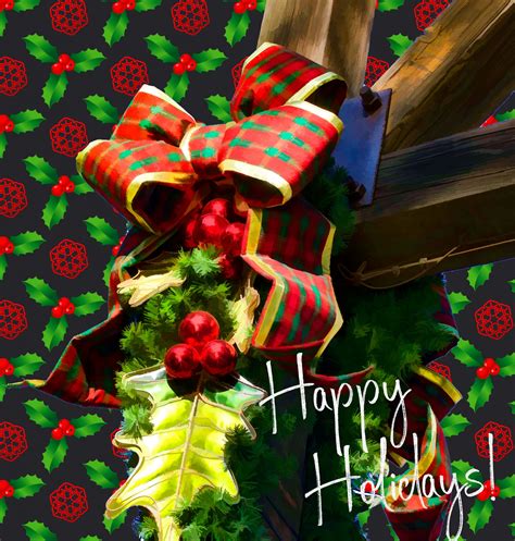 Happy Holidays Holly Decoration Free Stock Photo - Public Domain Pictures