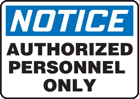 Authorized Personnel Only Sign Printable