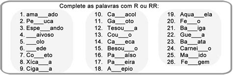 Atividades R E Rr Para Alfabetiza O Atividades Pedag Gicas