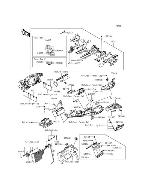 CHASSIS EQUIPMENT ELECTRIQUE POUR NINJA ZX 6R ZX636EDF BLANC 2013