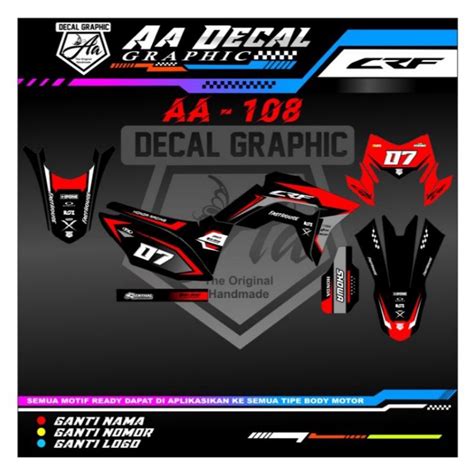 Jual Decal Crf L Striping Crf L Aa Free Request Nomor Nama