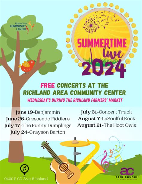 FREE Summertime Live Concerts Richland Area Community Center