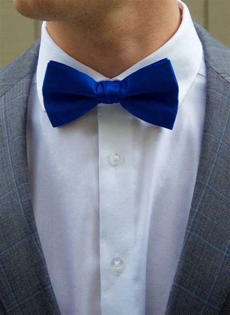 Men S Royal Blue Bow Tie Etsy