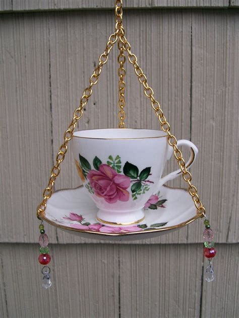 Teacup Bird Feeder Repurposed Upcycled By Newtiques On Etsy 22 00 Tea Cup Bird Feeder Tea