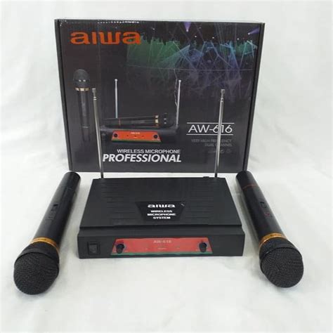 Jual Aiwa Aw Mic Double Wireless Microphone Microphone Tanpa Kabel