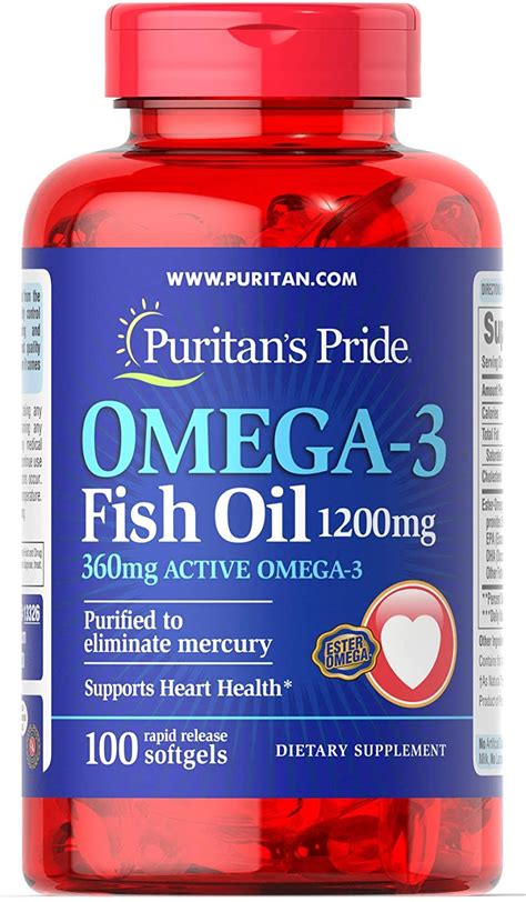 Puritan S Pride Omega Fish Oil Mg X Rapid Release Softgels