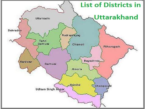 Uttarakhand Map With 13 Districts And Borders, 46% OFF