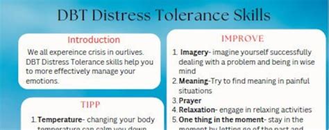 Dbt Distress Tolerance Cheat Sheet Etsy