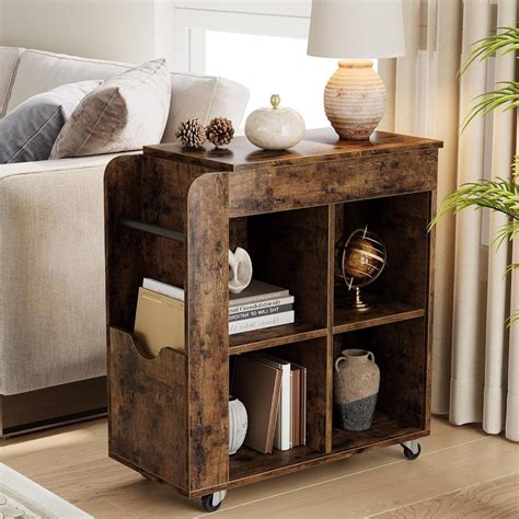 Industrial Flip Top Sofa End Table With Storage Bed Bath Beyond