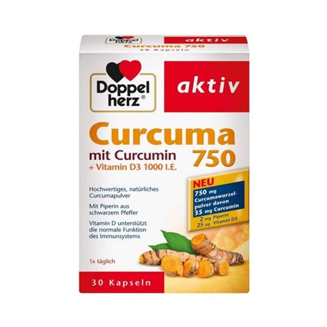 Doppelherz Curcuma 750 With Curcumin And Vitamin D3 30 Capsules La