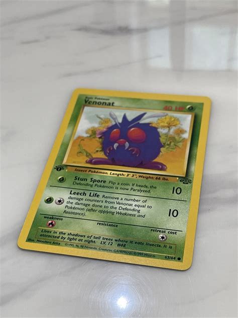 Pokemon Card TCG Jungle Set 1st Edition 1999 Venonat 63 64 WOTC A