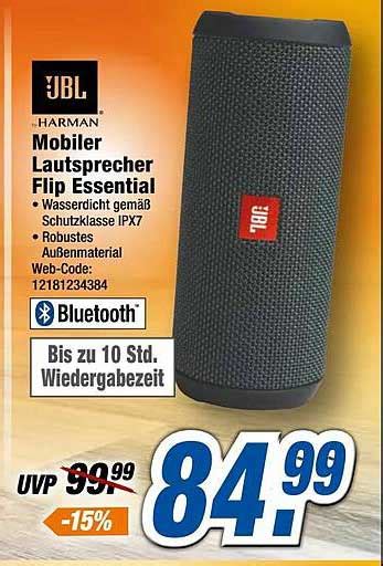 Jbl Mobiler Lautsprecher Flip Essential Angebot Bei Expert Prospekte De