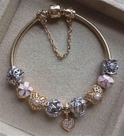 pandora white gold charm bracelet ,pandora charms on bracelet