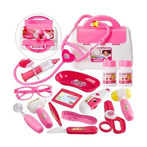 Buyger Malette Docteur Enfant Rose Jouet Medecin Outils Avec St Tho