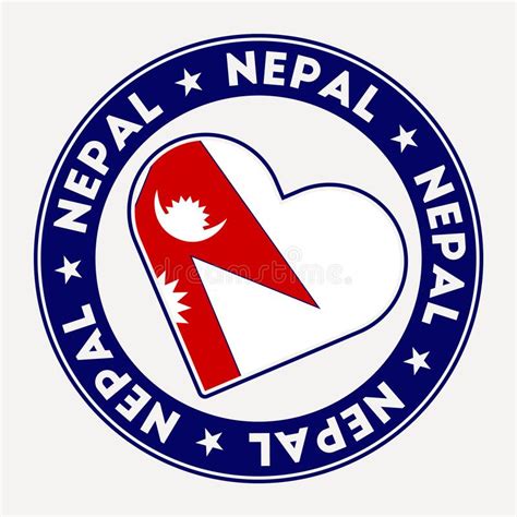 Insignia De La Bandera Del Corazón De Nepal Ilustración del Vector