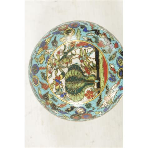 A Th Century Chinese Cloisonne Enamel Lidded Box With Floral