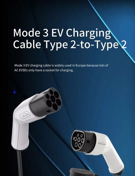 Mode 3 EV charge cable connector Type2-type 2 | Ev charger, Charge ...