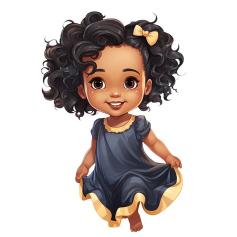 Cute Black Baby Girl Clipart Illustration Ai Generative 27238169 Png